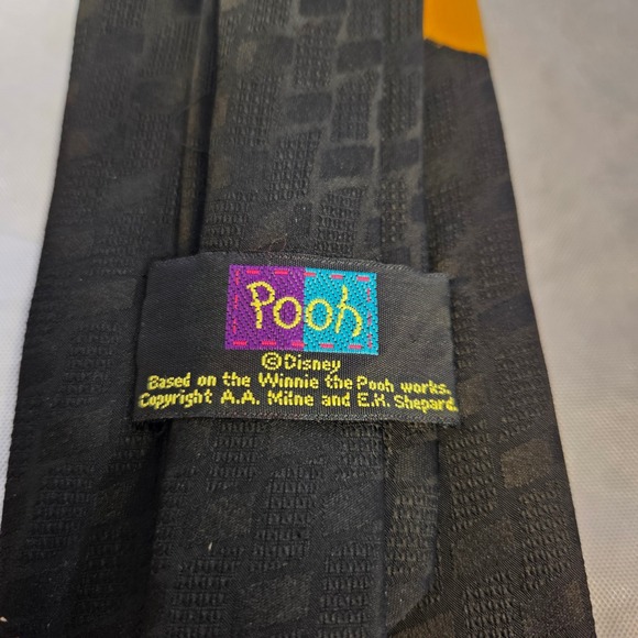 Disney Winnie the Pooh Tigger Eeyore Mens Black Polyester Necktie - Picture 4 of 4